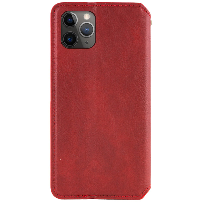 Фото Кожаный чехол-книжка GETMAN Cubic (PU) для Apple iPhone 12 Pro / 12 (6.1") (Красный) на vchehle.ua