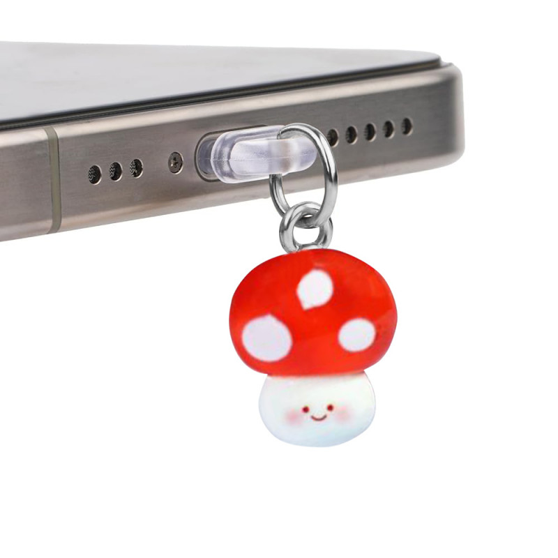 Заглушка силіконова Type-C з підвіскою IP44 (Fly agaric red)