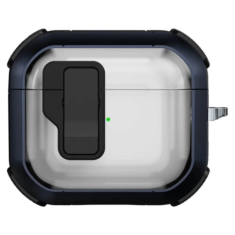 Футляр противоударный Locking Button для наушников Airpods 4 (Blue)