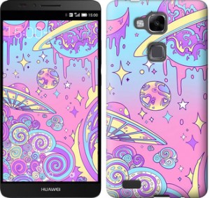 Чехол Розовая галактика для Huawei Ascend Mate 7