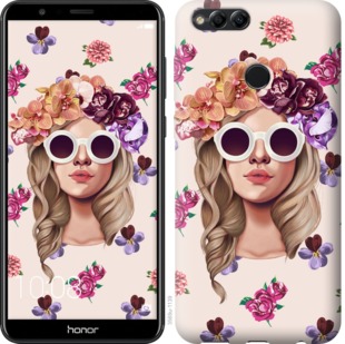 

Чехол Девушка с цветами v2 для Huawei Honor 7X 658417