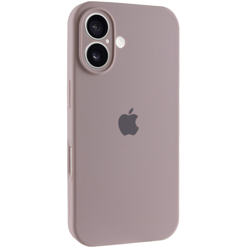 Чехол Silicone Case Full Camera Protective (AA) для Apple iPhone 16 (6.1") (Серый / Lavender)