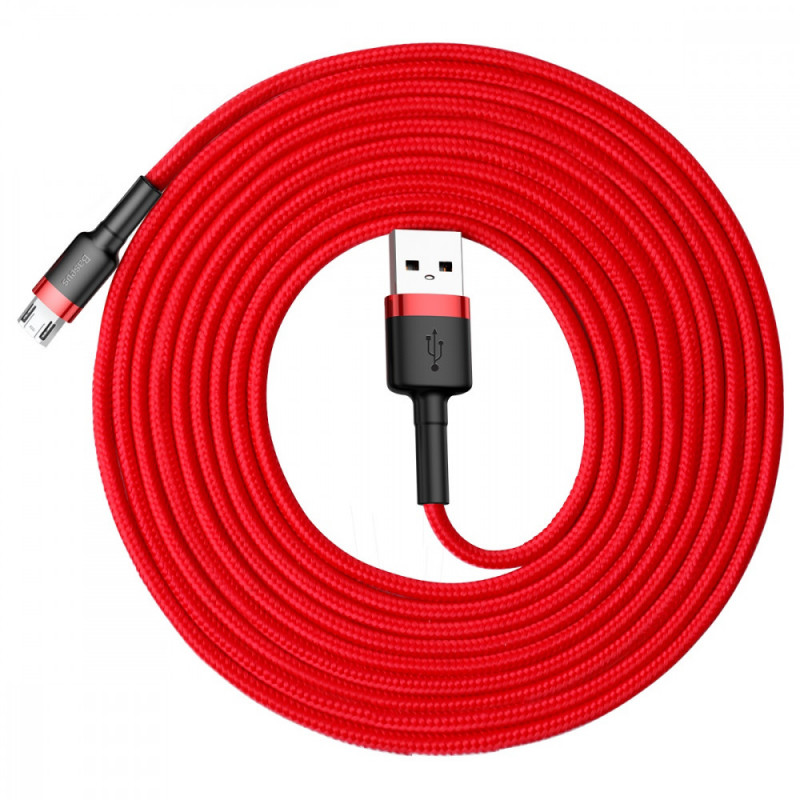 Дата кабель Baseus Cafule MicroUSB Cable 1.5A (2m) (CAMKLF-C) (Красный) в магазине vchehle.ua