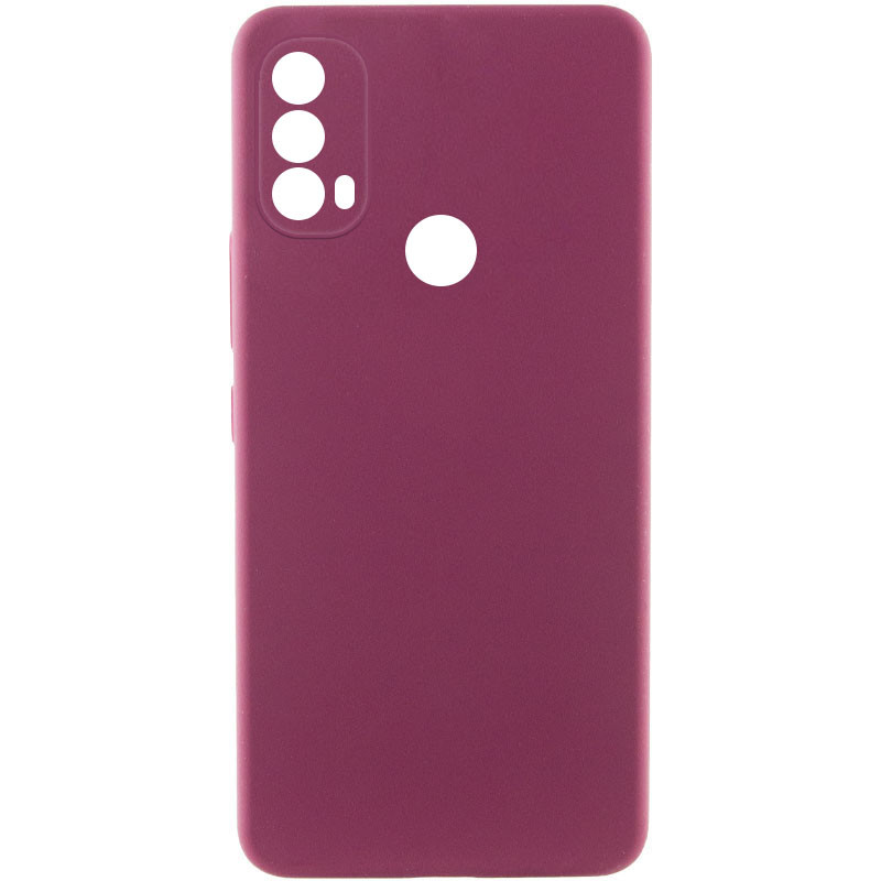 Чохол Silicone Cover Lakshmi Full Camera (AAA) на Motorola Moto E40 (Бордовий / Plum)