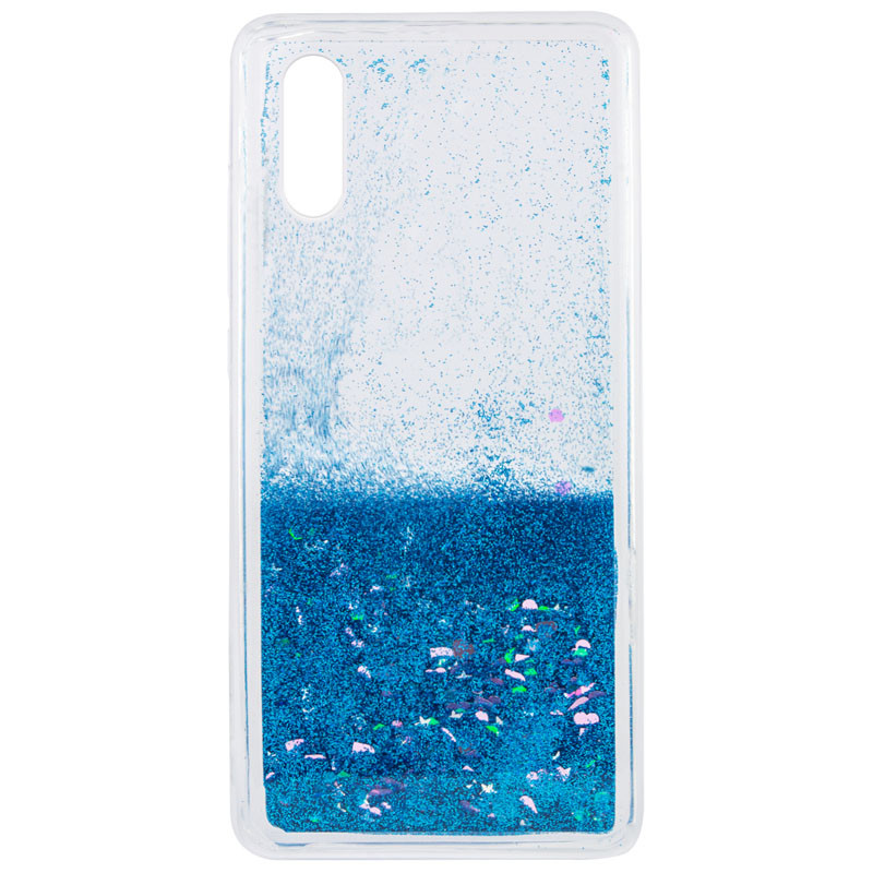 

TPU чехол Liquid hearts для Samsung Galaxy A02 (Голубой) 1132432