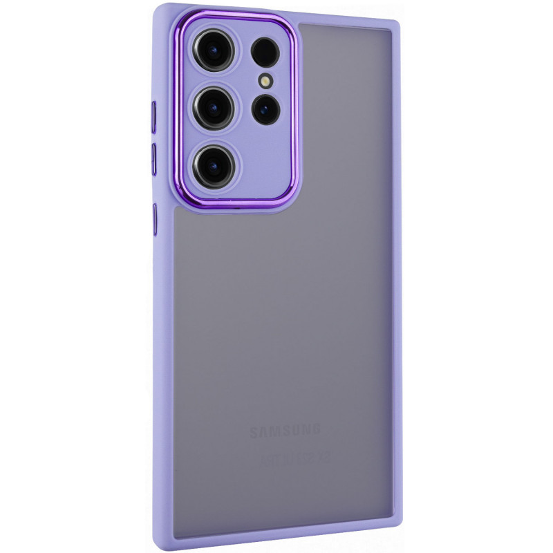 TPU+PC чохол Accent на Samsung Galaxy S23 Ultra (White / Purple)