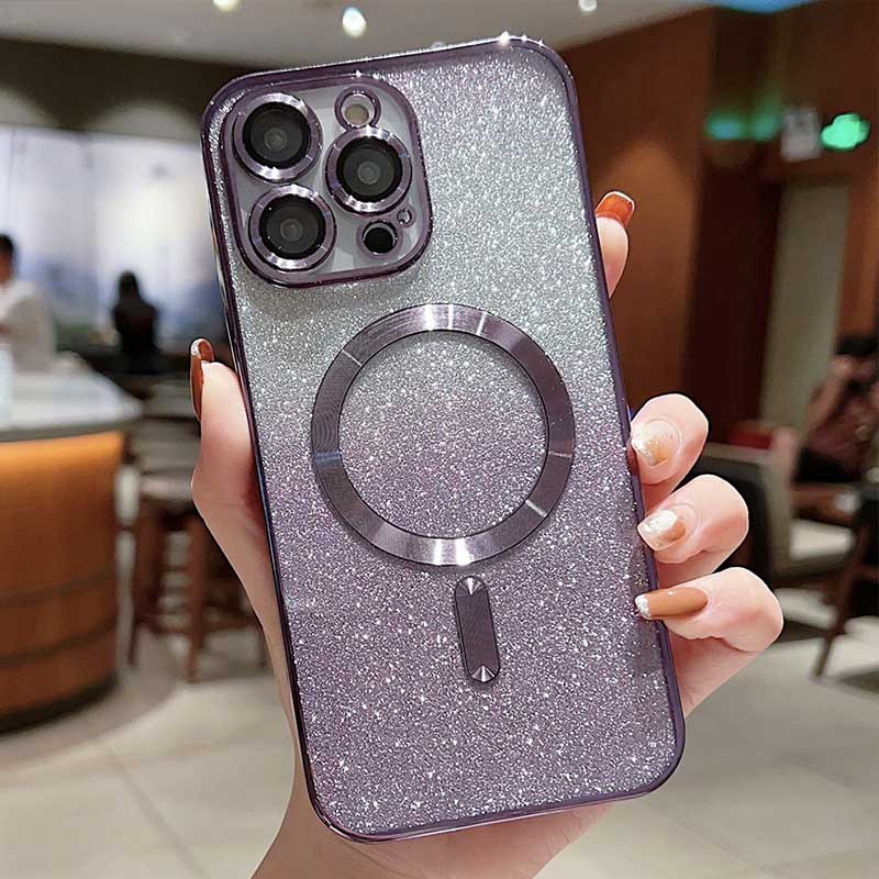 Фото TPU чехол Delight case with Magnetic Safe с защитными линзами на камеру для Apple iPhone 12 Pro Max (6.7") (Фиолетовый / Purple) на vchehle.ua