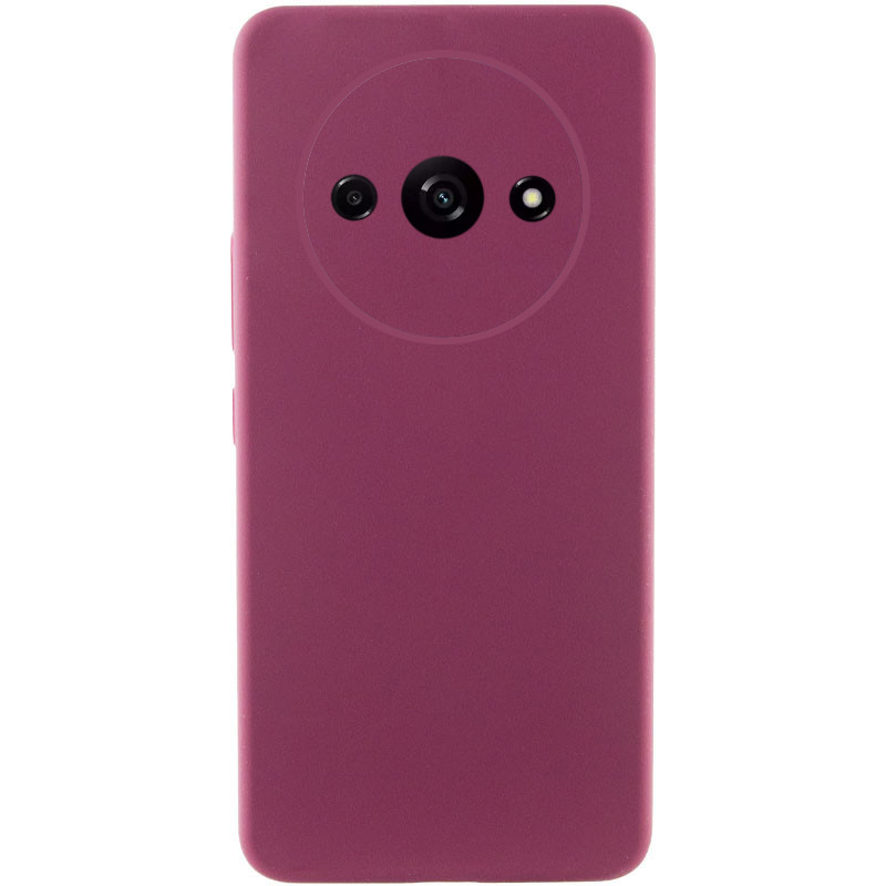 Чохол Silicone Cover Lakshmi Full Camera (AAA) на Xiaomi Redmi A3 (Бордовий / Plum)