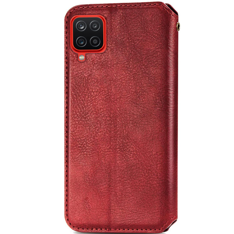 Фото Кожаный чехол книжка GETMAN Cubic (PU) для Samsung Galaxy A12 / M12 (Красный) на vchehle.ua