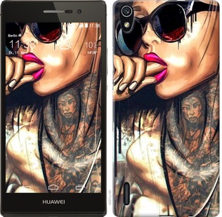 

Чехол Девушка в тату для Huawei Ascend P7 275158