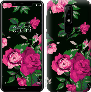

Чехол Розы на черном фоне для Nokia 5.1 Plus 879330