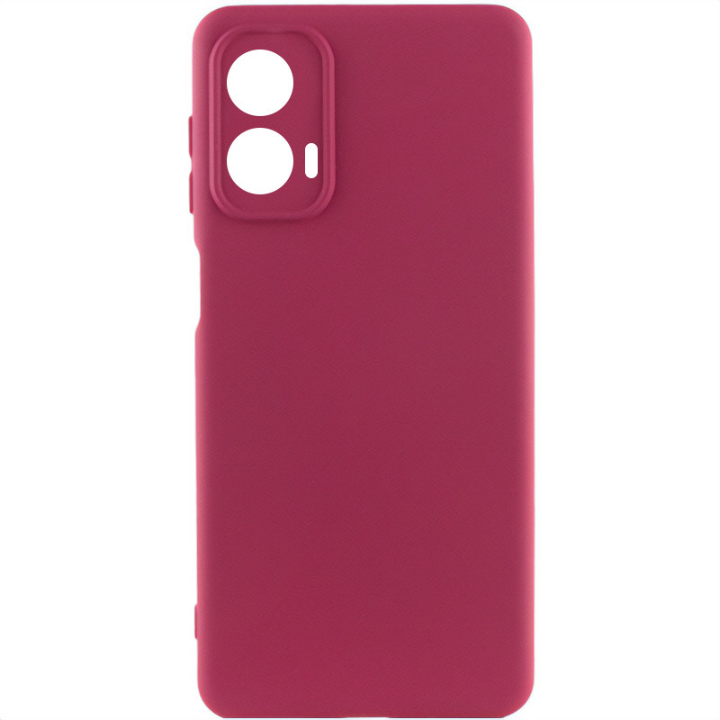 Чохол Silicone Cover Lakshmi Full Camera (AA) на Motorola Moto G24 (Бордовий / Marsala)