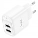Фото МЗП Hoco C141A Smart 2.1A (2USB-A) (White) на vchehle.ua