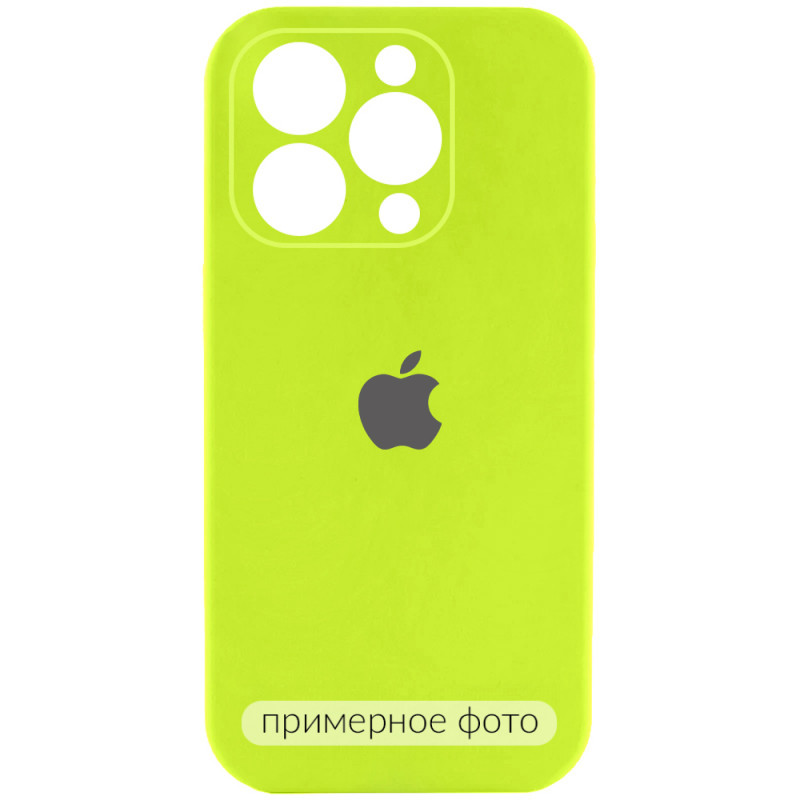 Чохол Silicone Case Full Camera Protective (AA) на Apple iPhone 16 (6.1") (Кіслотно-зелений / Acid Green)