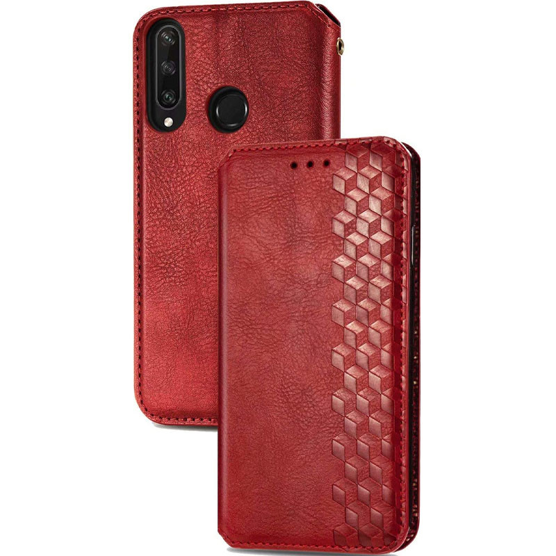 Фото Кожаный чехол-книжка GETMAN Cubic (PU) для Huawei Y6p (Красный) в магазине vchehle.ua
