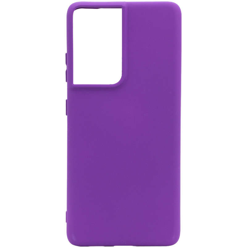 Чехол Silicone Cover Full without Logo (A) для Samsung Galaxy S21 Ultra (Фиолетовый / Purple)