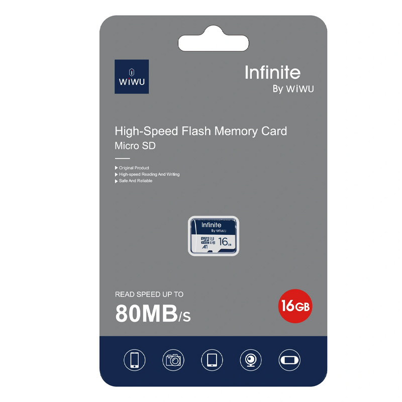 Фото Карта памяти microSDXC WIWU Wi-FC004 Infinite Series 16GB (U1, C10) без адаптера (Blue) на vchehle.ua