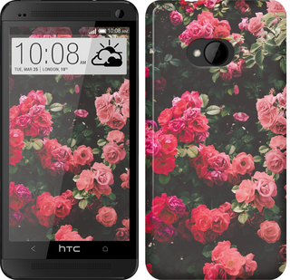 

Чехол Куст с розами для HTC One M7 639173