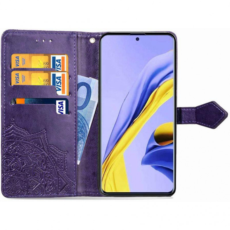 Кожаный чехол (книжка) Art Case с визитницей для Samsung Galaxy A51 (Фиолетовый) в магазине vchehle.ua