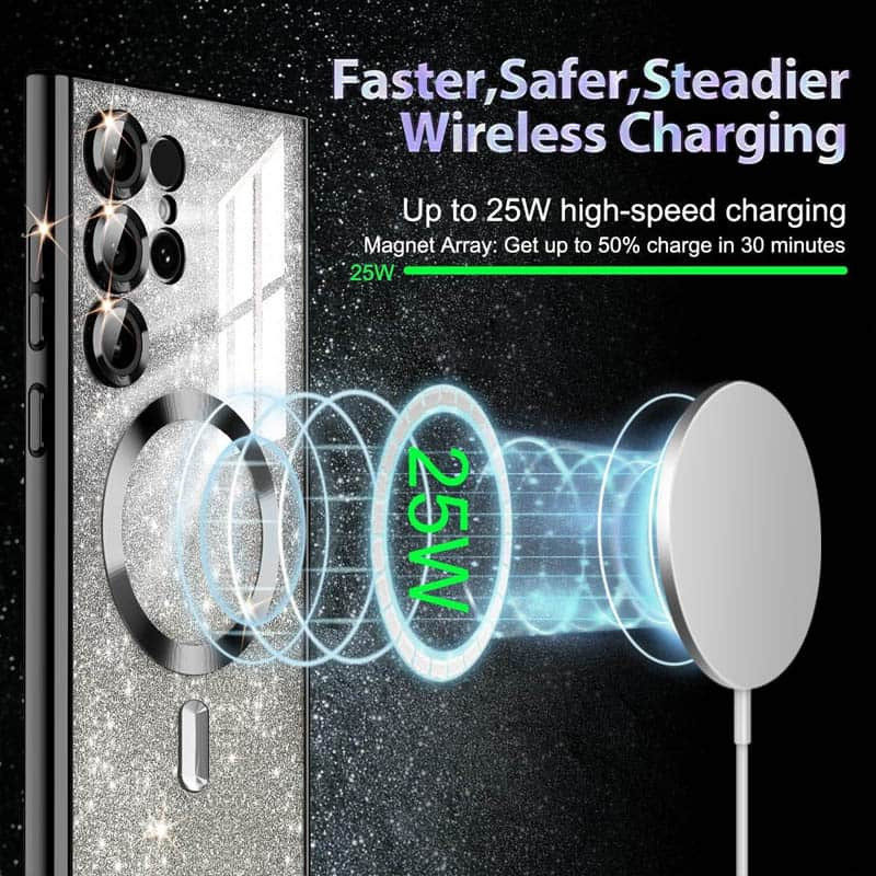 TPU чохол Delight case with Magnetic Safe з захисними лінзами на камеру на Samsung Galaxy S25 Ultra (Чорний / Black) в магазині vchehle.ua