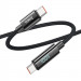 Фото Дата кабель Hoco U125 Benefit 100W Type-C to Type-C with display (1.2m) (Black) в маназині vchehle.ua