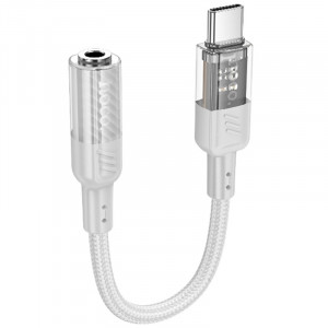 Перехідник Aux Hoco LS37 Spirit transparent externa sound card Type-C to 3.5mm