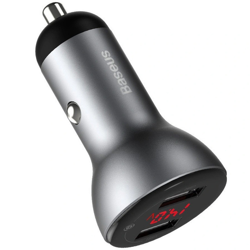 

АЗП Baseus Digital Display Dual SCP QC Car Charger 2 USB 45W (Сірий) 1102067