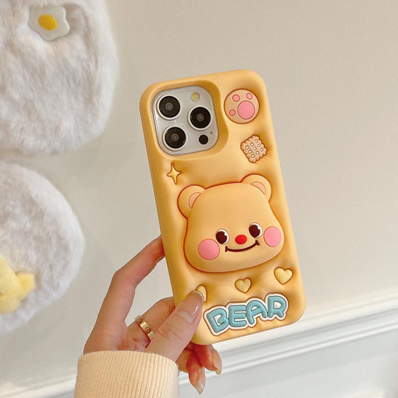 Купить Силиконовый чехол Funny 3D для Apple iPhone 14 Pro (6.1") (Little bear) на vchehle.ua