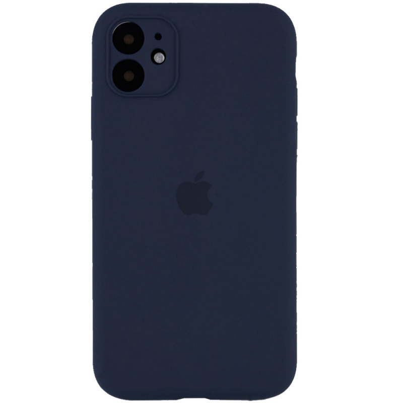 Чехол Silicone Case Full Camera Protective (AA) для Apple iPhone 12 (6.1") (Темно-синий / Midnight blue)