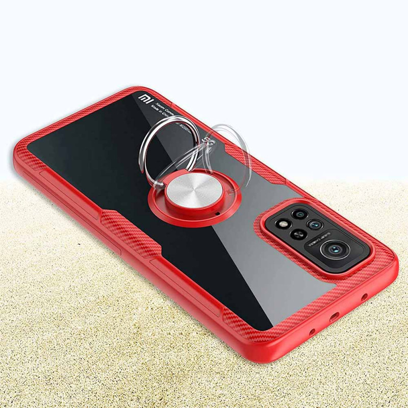 TPU+PC чехол Deen CrystalRing for Magnet (opp) для Xiaomi Mi 10T / Mi 10T Pro (Бесцветный / Красный) в магазине vchehle.ua