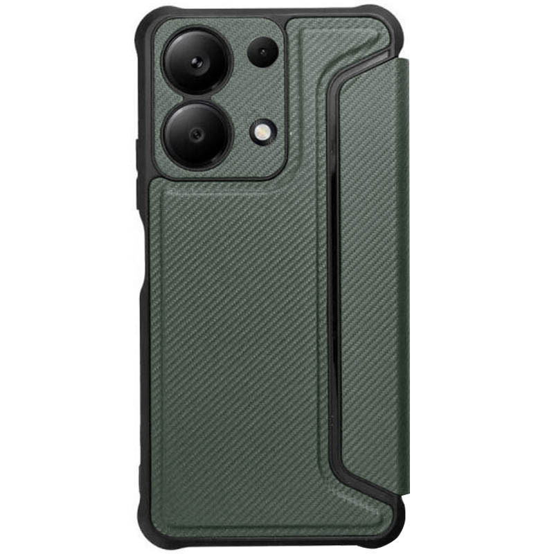 Фото Кожаный чехол книжка GETMAN Razor (PU) для Xiaomi Redmi Note 13 Pro 4G / Poco M6 Pro 4G (Green) на vchehle.ua