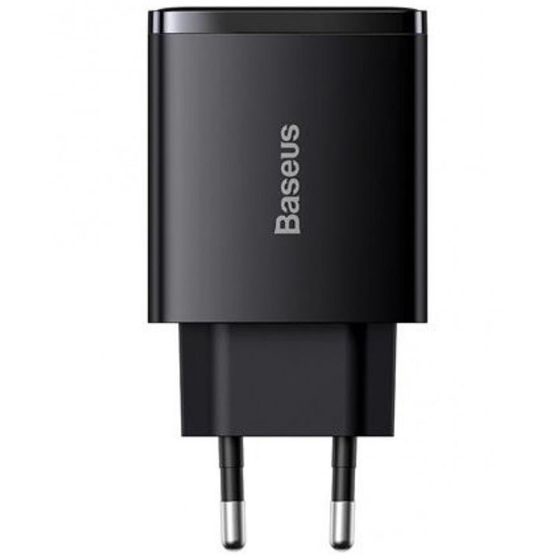 Фото МЗП Baseus Compact Quick Charger 30W QC+PD (2USB-A/1C) (CCXJ-E) (Чорний) на vchehle.ua