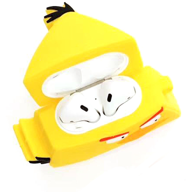 Фото Силіконовий футляр Angry Birds series для навушників AirPods (Жовтий) на vchehle.ua