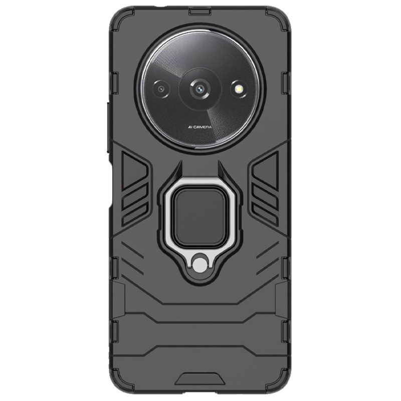 Ударопрочный чехол Transformer Ring for Magnet для Xiaomi Redmi A3 (Черный / Soul Black)