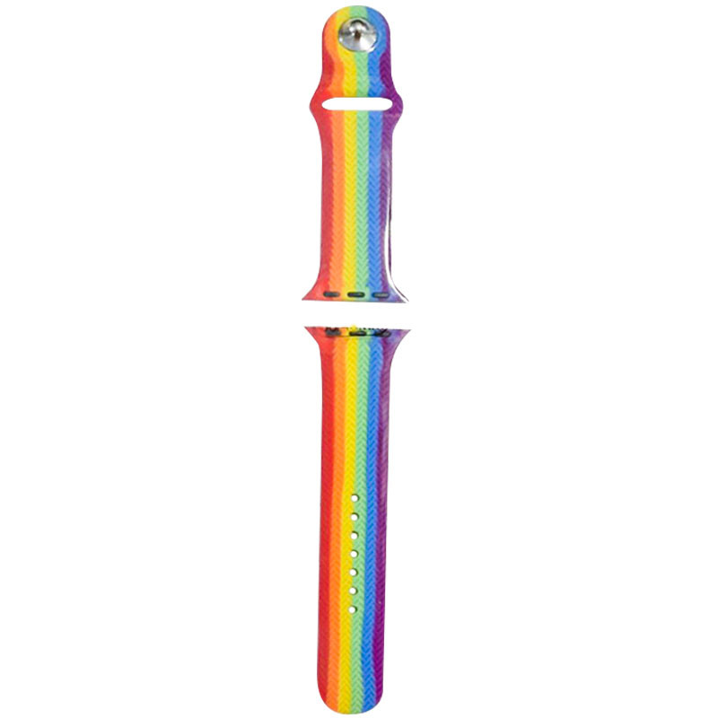 Силіконовий ремінець Rainbow для Apple watch 42mm / 44mm (Червоний / Фіолетовий)