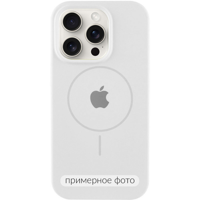 Чехол Silicone Case Full Protective (AA) with Magnetic Safe для Apple iPhone 14 (6.1") (Белый / White)