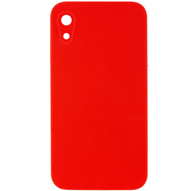 Silicone Case Square Full Camera Protective (AA) NOLOGO для Apple iPhone XR (6.1") (Красный / Red)