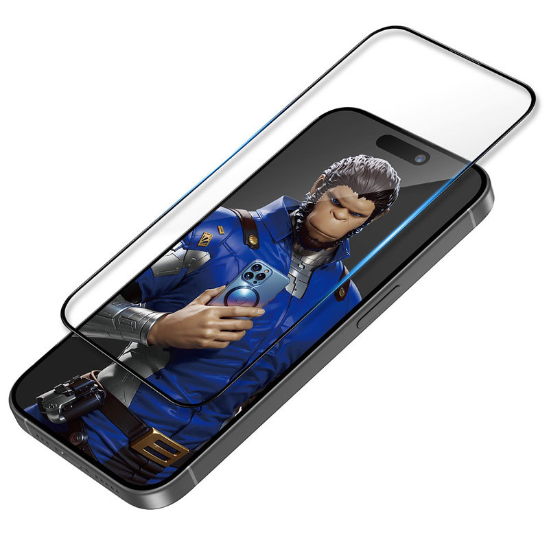 Защитное 3D стекло Blueo Invisible Airbag Anti-broken для Apple iPhone 14 Pro Max / 15 Plus /16 Plus (Черный) в магазине vchehle.ua