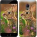 Чехол Кролик и цветы для Meizu Pro 6