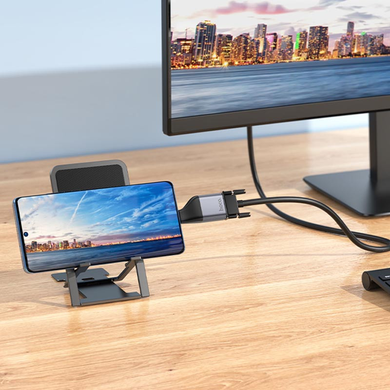 Купить Переходник Hoco UA34 Type-C to VGA (Metal grey) на vchehle.ua