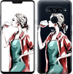 

Чехол Девушка с бокалом для LG V40 ThinQ 841521