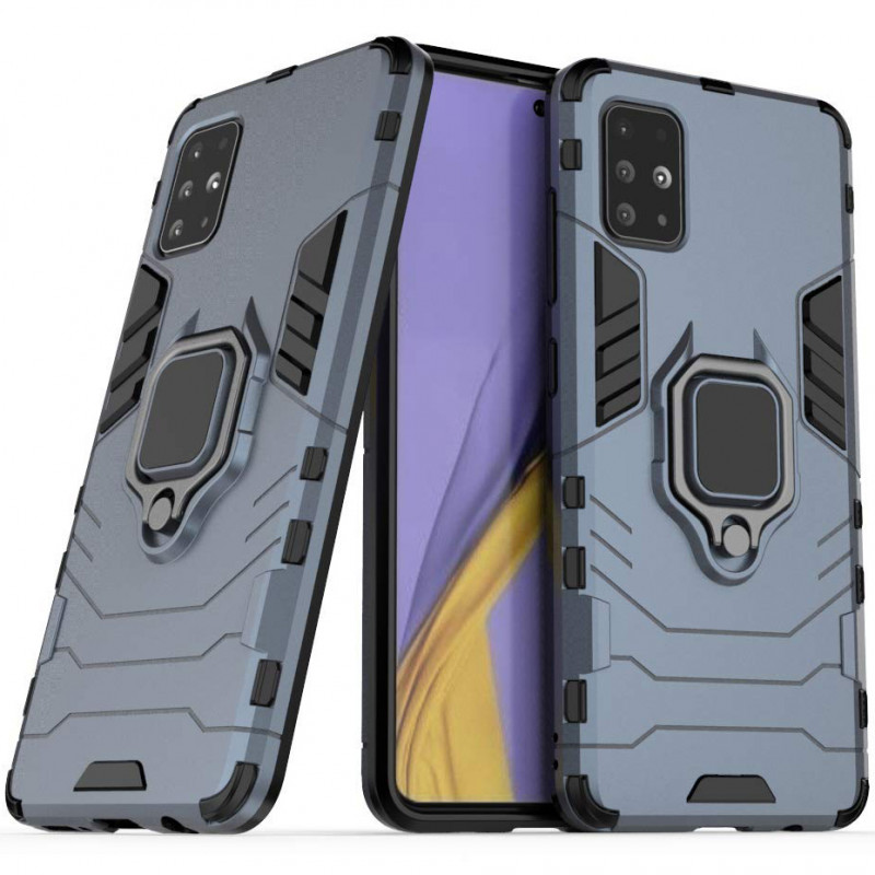 Фото Ударопрочный чехол Transformer Ring for Magnet для Samsung Galaxy A51 (Серый / Metal slate) на vchehle.ua