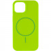 Фото Чехол Silicone Case Full Protective (AA) NO LOGO with Magnetic Safe для Apple iPhone 13 (6.1") (Салатовый / Neon green) на vchehle.ua