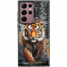 TPU+PC чохол TakiTaki Magic glow на Samsung Galaxy S22 Ultra (Tiger / Black)