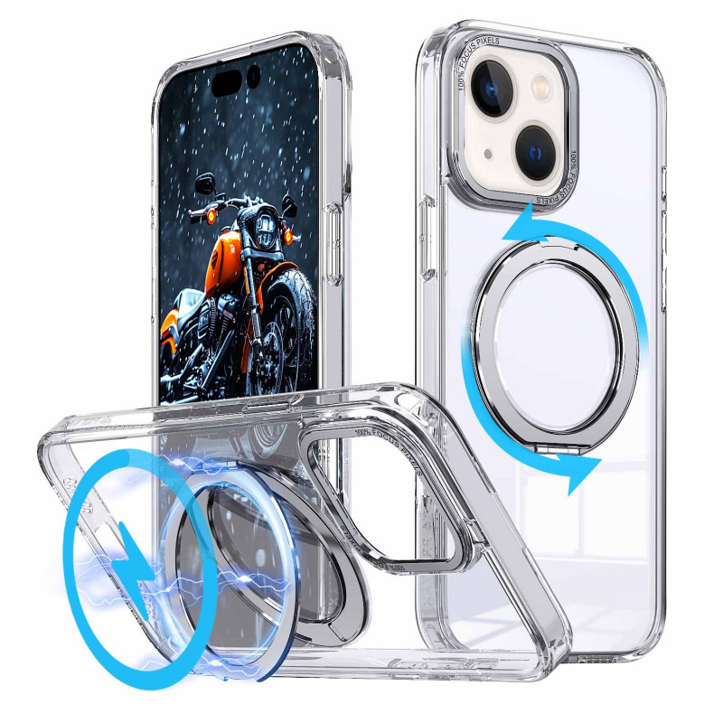 Фото Чохол TPU+PC Empire with Magnetic Safe and Ring для Apple iPhone 13 / 14 (6.1") (Clear) на vchehle.ua