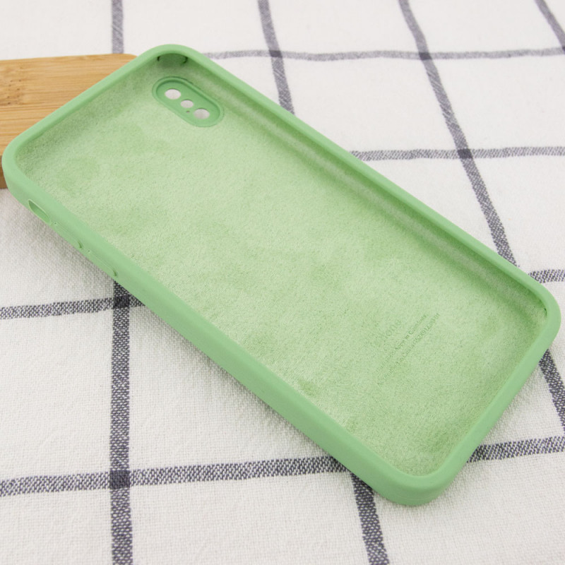 Фото Чохол Silicone Case Square Full Camera Protective (AA) для Apple iPhone X / XS (5.8") (М'ятний / Mint) в маназині vchehle.ua