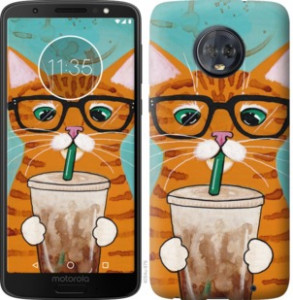 Чехол Зеленоглазый кот в очках для Motorola Moto G6 Plus