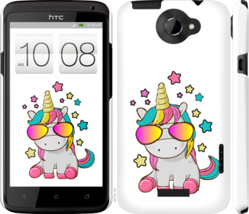 

Чехол Единорог в очках для HTC One X+ 911649