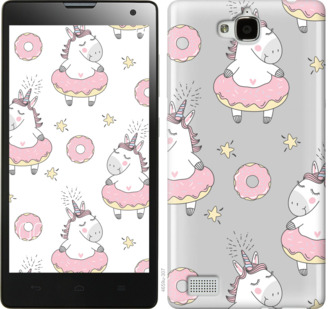 

Чехол Единорожки для Huawei Honor 3C 830474
