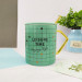 Чашка керамическая Green print with Gold Spoon (04)